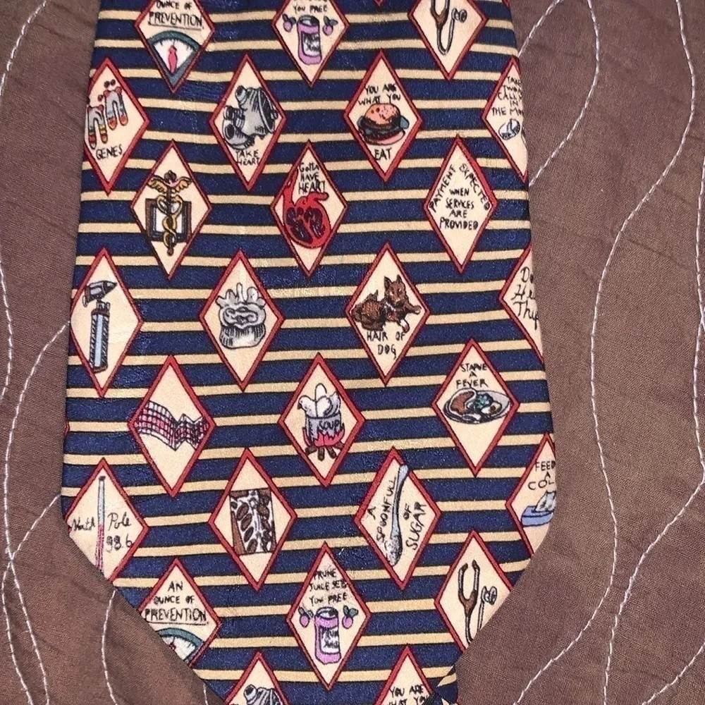 Nicole Miller Vintage 1995 Doctor Hand-Sewn Silk Tie Dr. Antidotes